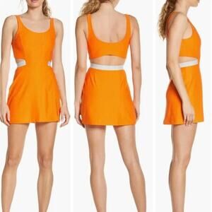 Outdoor Voices Court Dress Cut Out Mini Skort Orange Womens X-Small Activewear